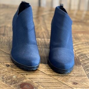 Women’s Navy Blue Slip-On Ankle Booties